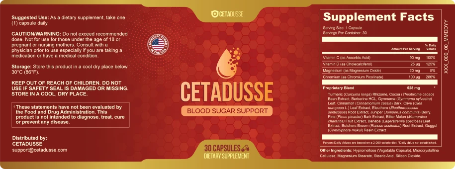 Cetadusse Product Label